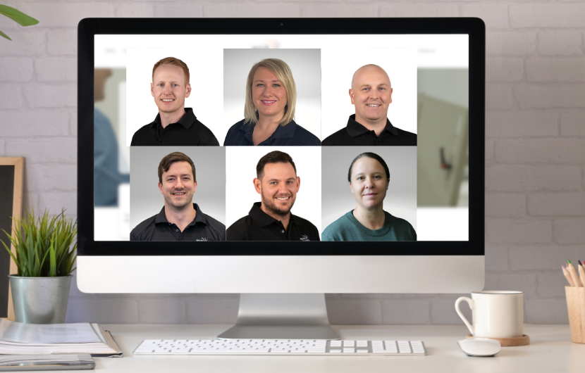 Work Healthy Australia's Operations Team in a virtual team meeting, coordinating nationwide workplace health services.