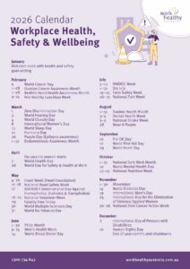 Workplace Health, Safety & Wellbeing Calendar 2026